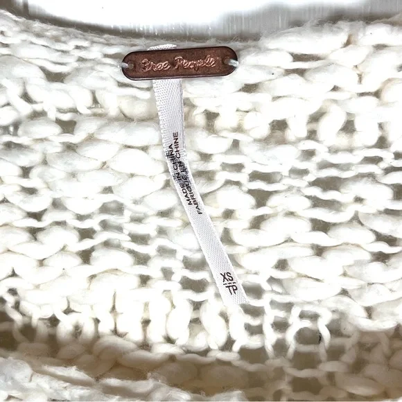 Free People Ivory West Palm Pullover Sweater with Colorful Trim Size XS - Picture 9 of 11